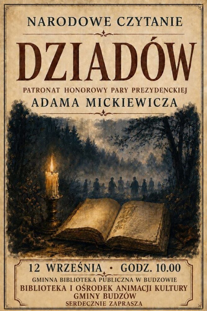 Narodowe Czytanie „Dziadów” Adama Mickiewicza w Budzowie
