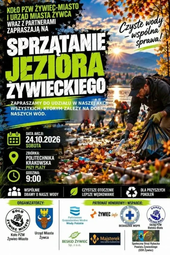Sprzątanie Jeziora Żywieckiego