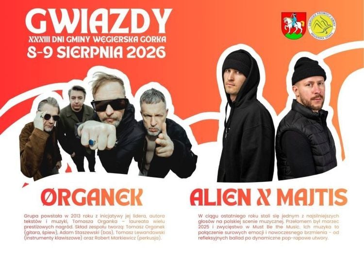 🎶 Gwiazdy XXXIII Dni Gminy Węgierska Górka: Organek i Alien x Majtis