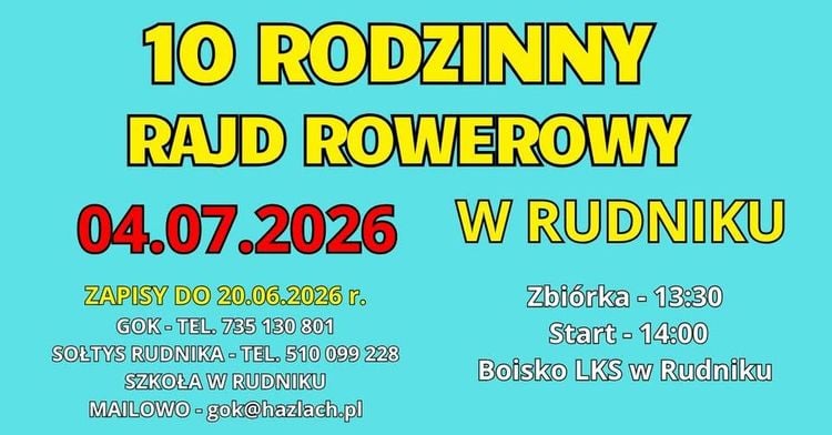 10. Rodzinny Rajd Rowerowy w Rudniku – wspólna wyprawa na dwóch kółkach