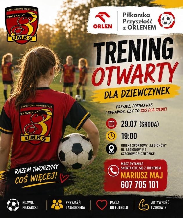 Otwarty trening piłkarski dla dziewczynek w Czechowicach-Dziedzicach