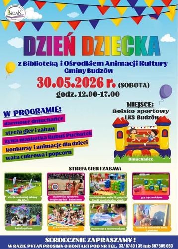 Dzień Dziecka na boisku LKS Budzów z animacjami i zabawami